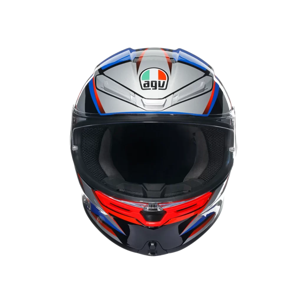 Motorcycle AGV Helmet Silver Red Blue Black