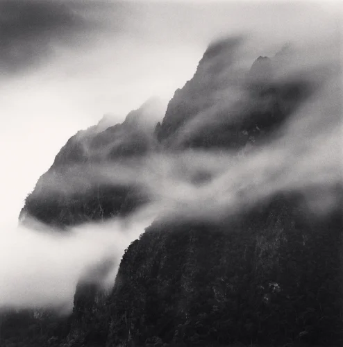 Mountain Foggy Dramatic Textured High Contrast Mysterious Atmospheric