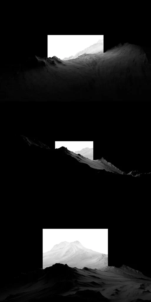 Mountain Landscape Monochrome Abstract Geometric