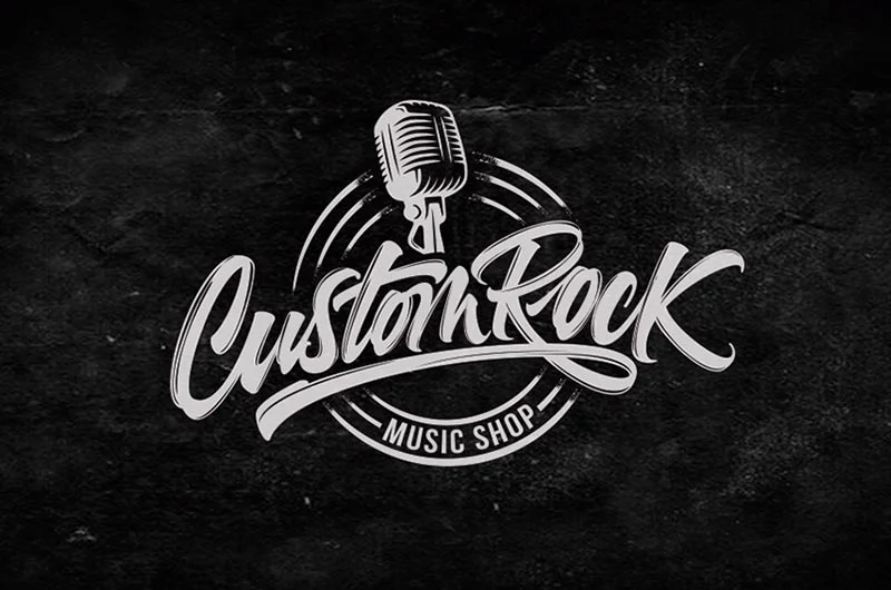 Music Shop Microphone Black White