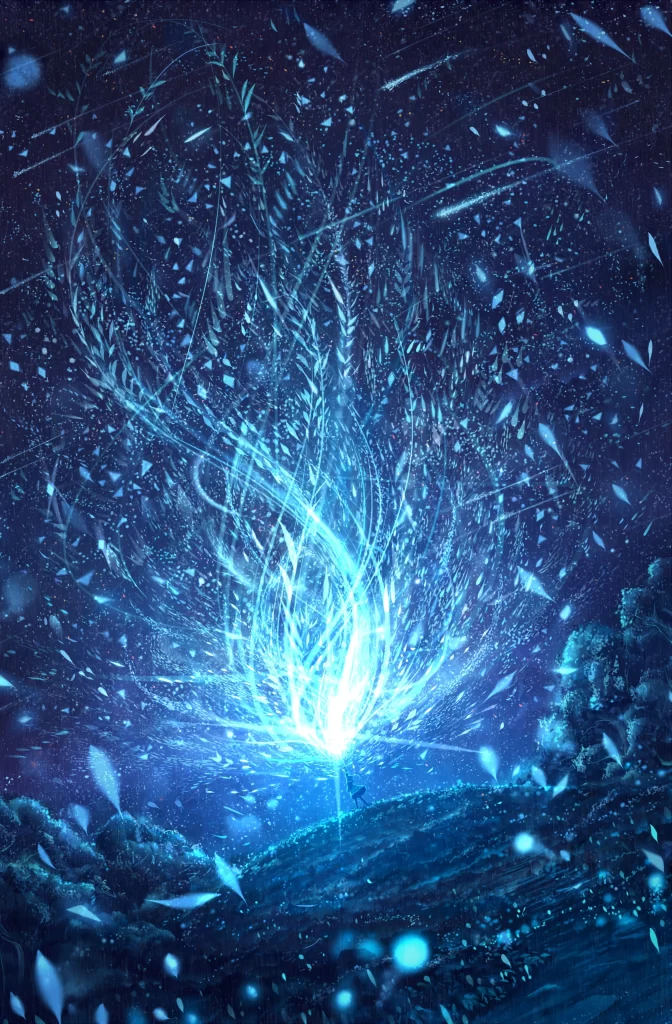 Mystical Tree Blue White Fantasy Supernatural
