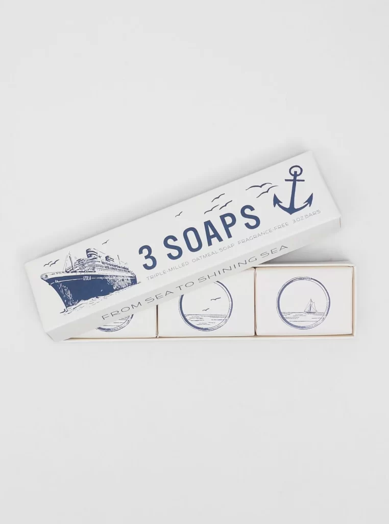 Nautical Soap Box White Anchor Illustration