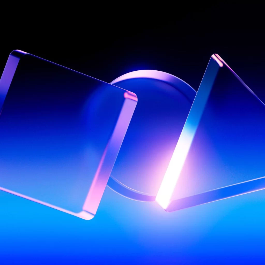 Neon Circle Geometry Blue Purple