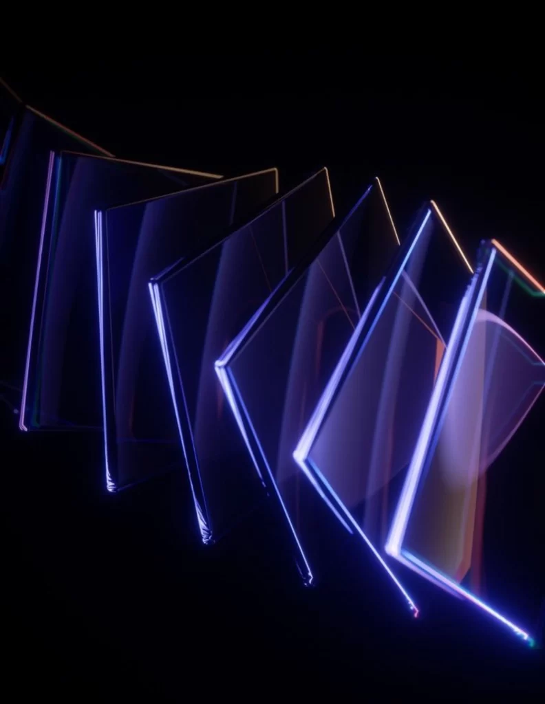 Neon Geometric Reflection Black