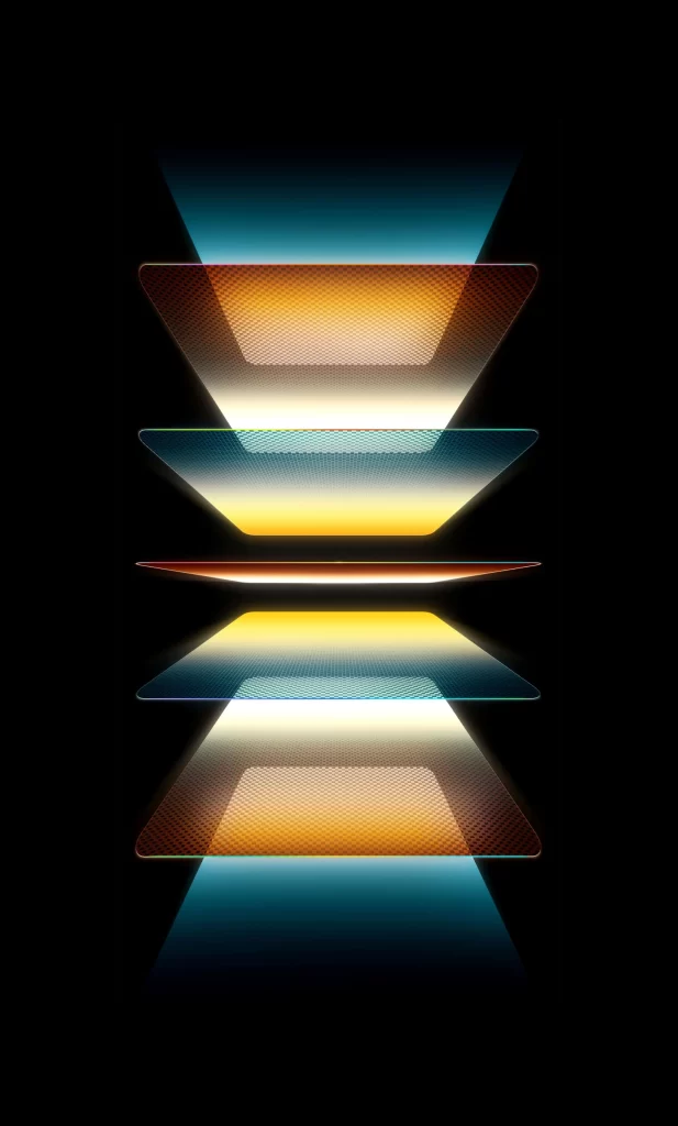 Neon Gradient Layers Yellow Center