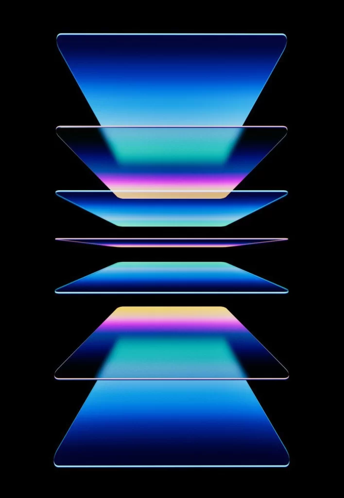 Neon Stacked Layers Blue Purple