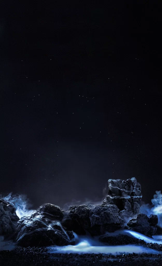 Night Sky Dark Blue Stars Rocks