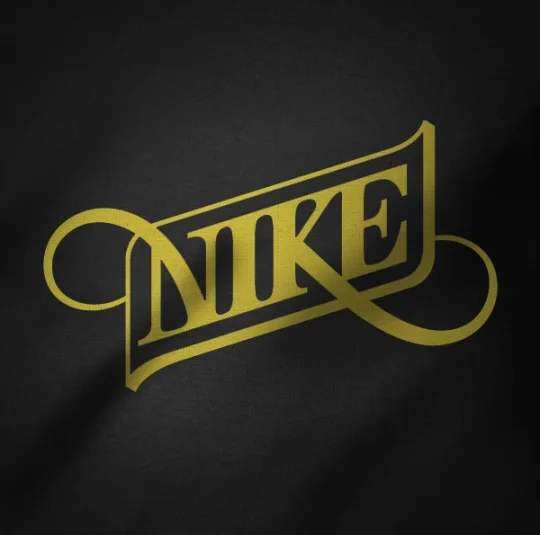 Nike Logo Gold Black Branding