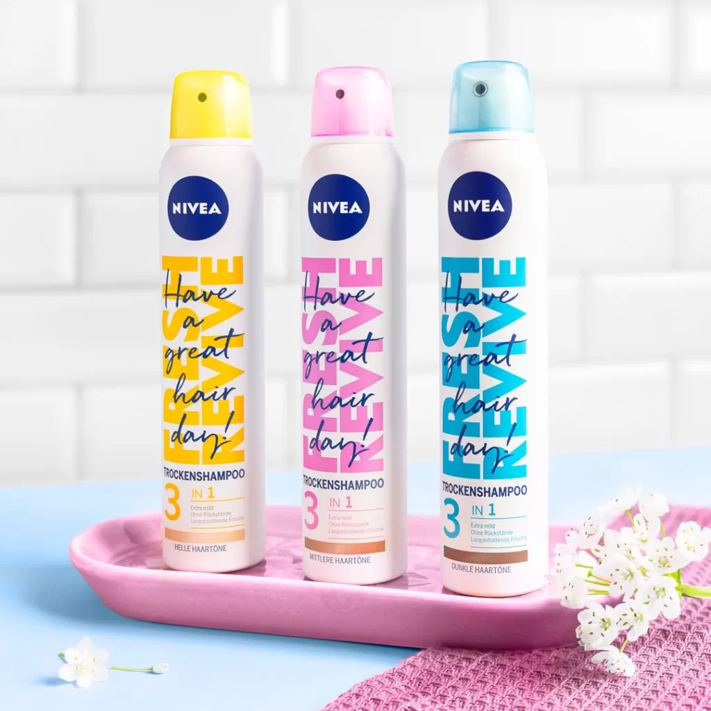 Nivea Haircare Spray White Colorful Caps Revive Design