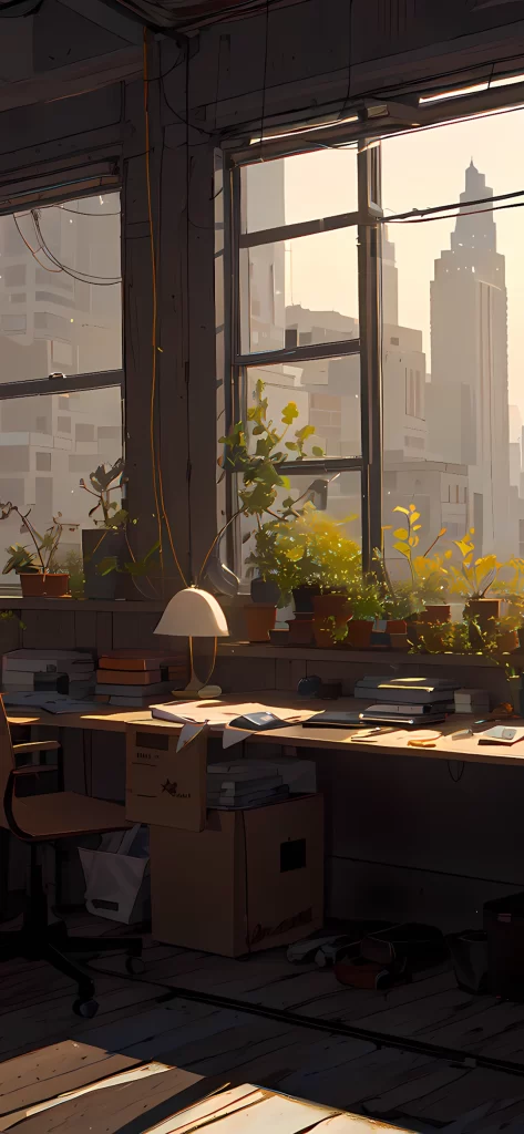 Office Space Natural Light Plants Neutral