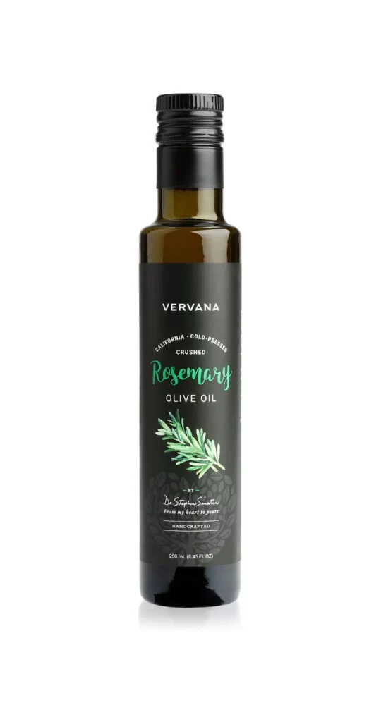 Olive Oil Bottle Dark Green Glass Natural Herb