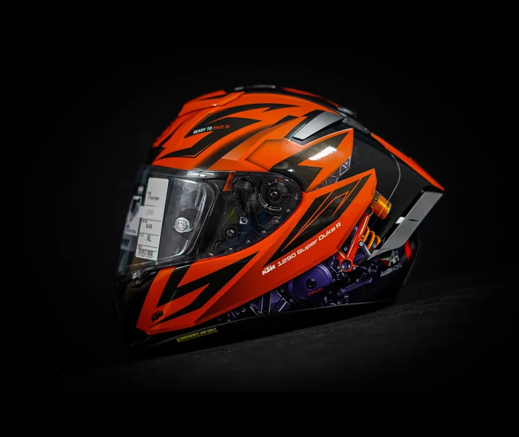 Orange Black Racing KTM Helmet Motorcycle