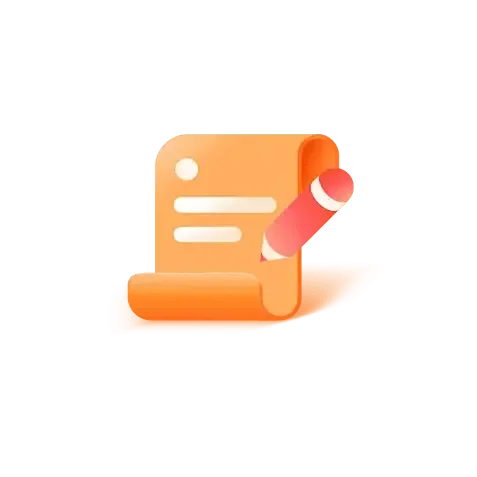 Orange Document Pencil Circle