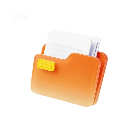Orange Folder Yellow Clip White Paper