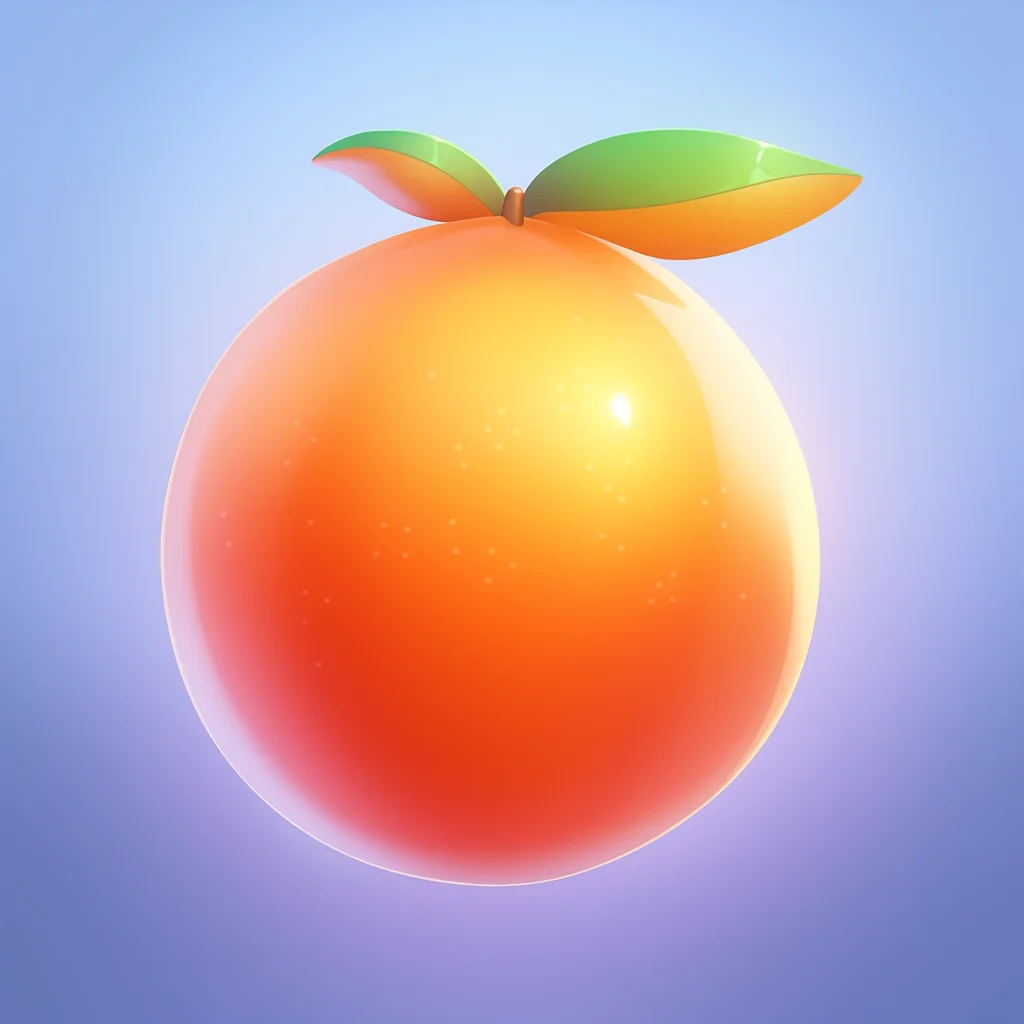 orange tangerine 3D icon game cartoon cute lovely