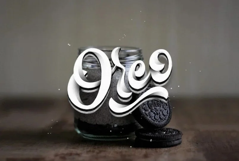 Oreo Cookies Black White Dessert Typography