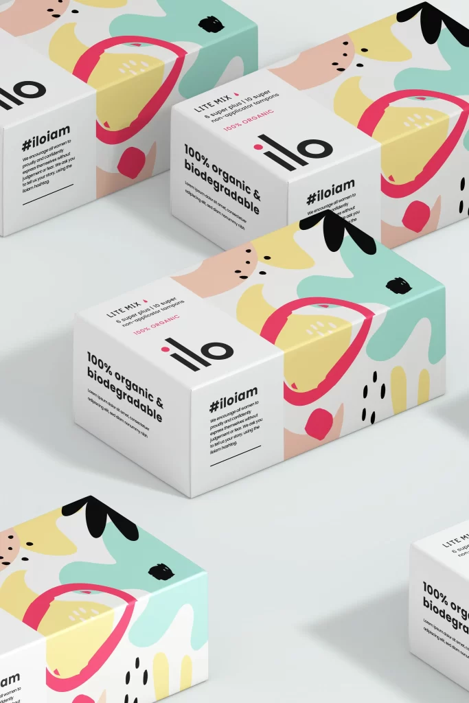 Organic Biodegradable Box Pastel Abstract Design Skincare