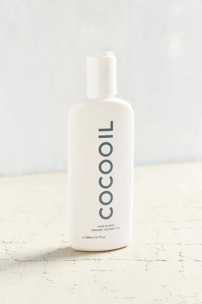 Organic Coconut Oil Bottle White Pump Hair Body