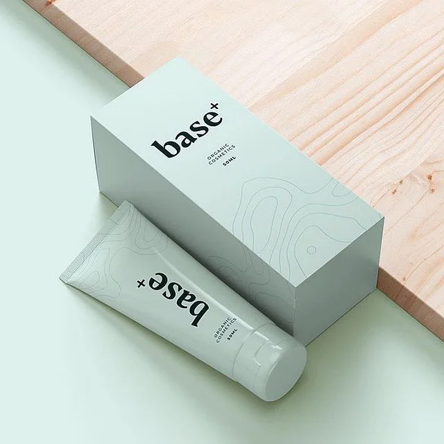 Organic Cosmetics Tube White Abstract Design Skincare