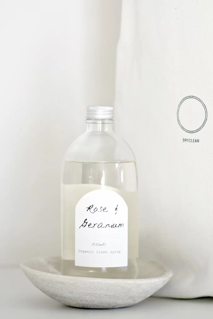 Organic Linen Syrup Bottle Glass White Simple
