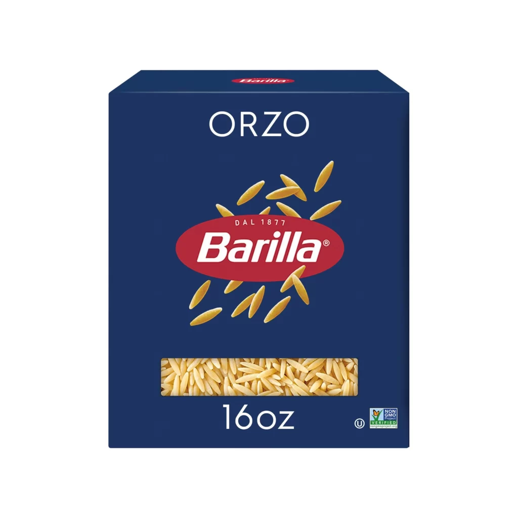 Orzo Blue Yellow Red White