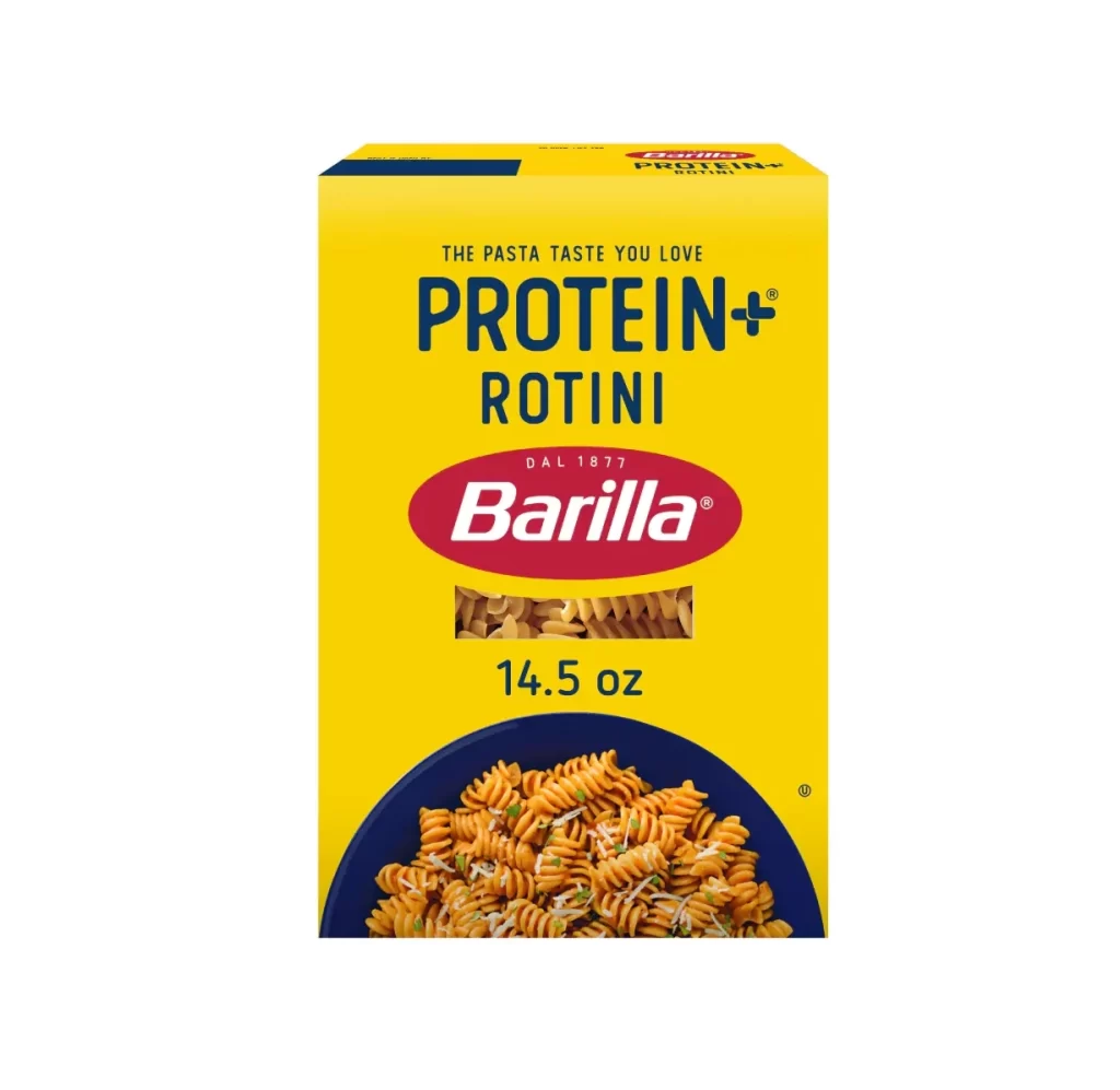Pasta Box Yellow Red Blue Branding