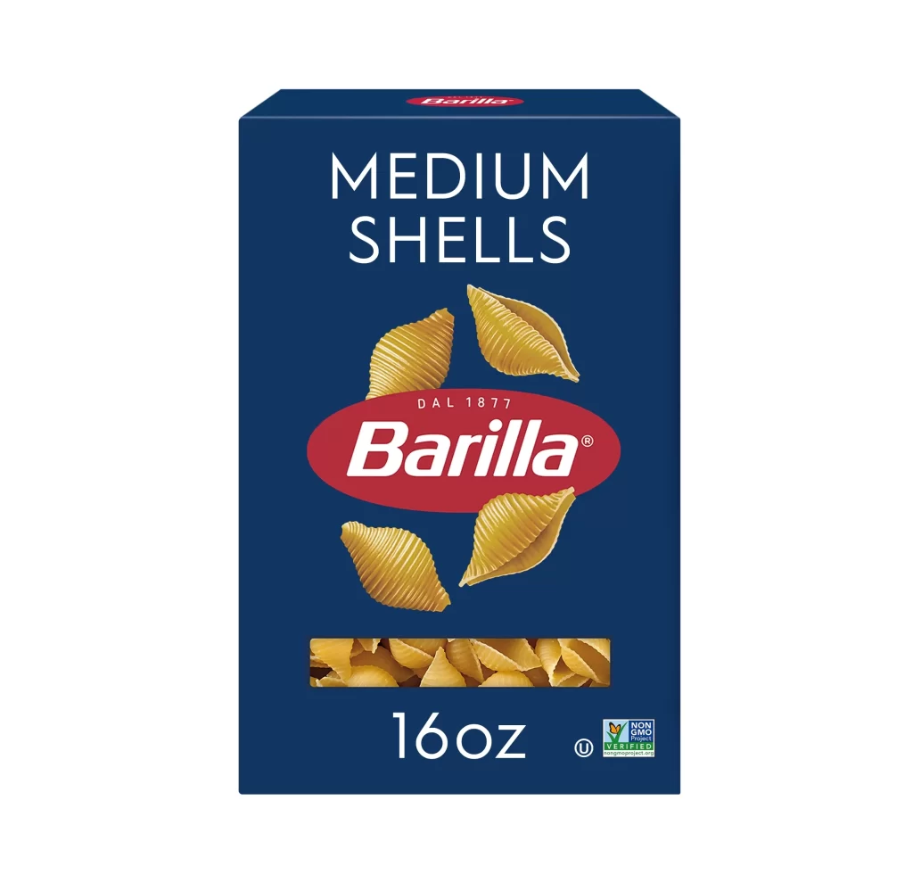Pasta Packaging Blue Red Yellow