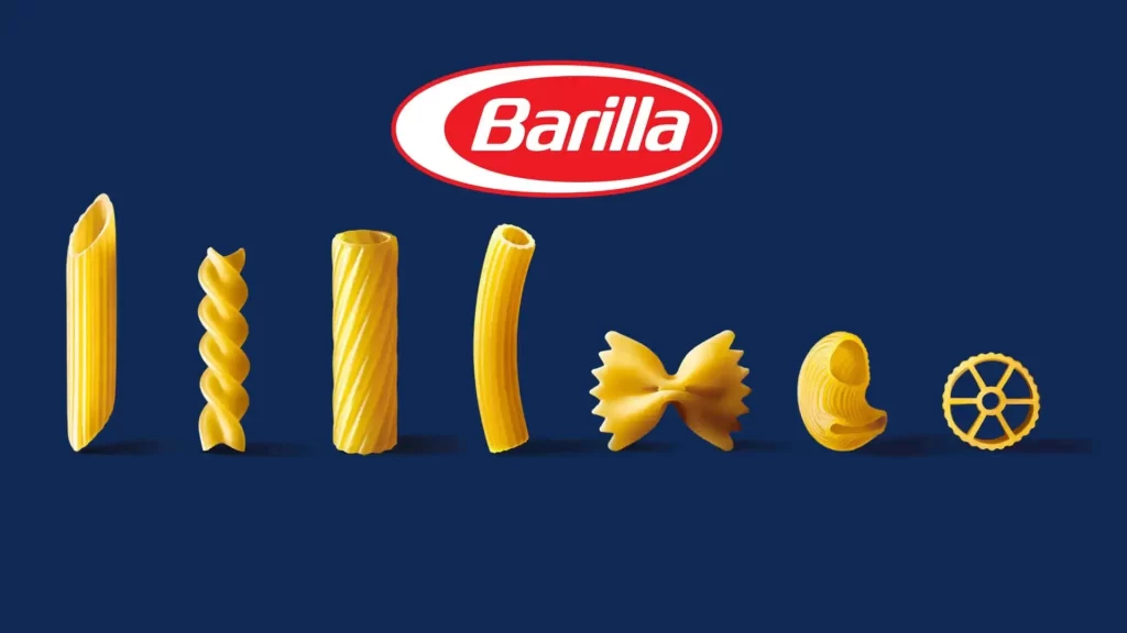 Pasta Shapes Yellow Blue Barilla Branding
