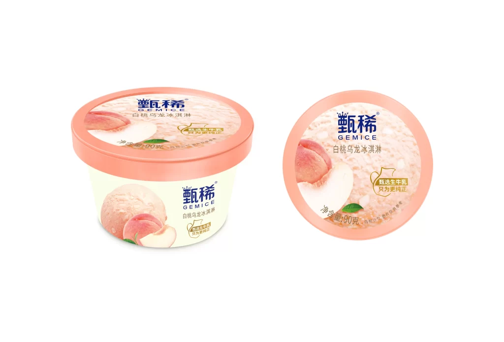 Peach Ice Cream Pink Packaging Fresh