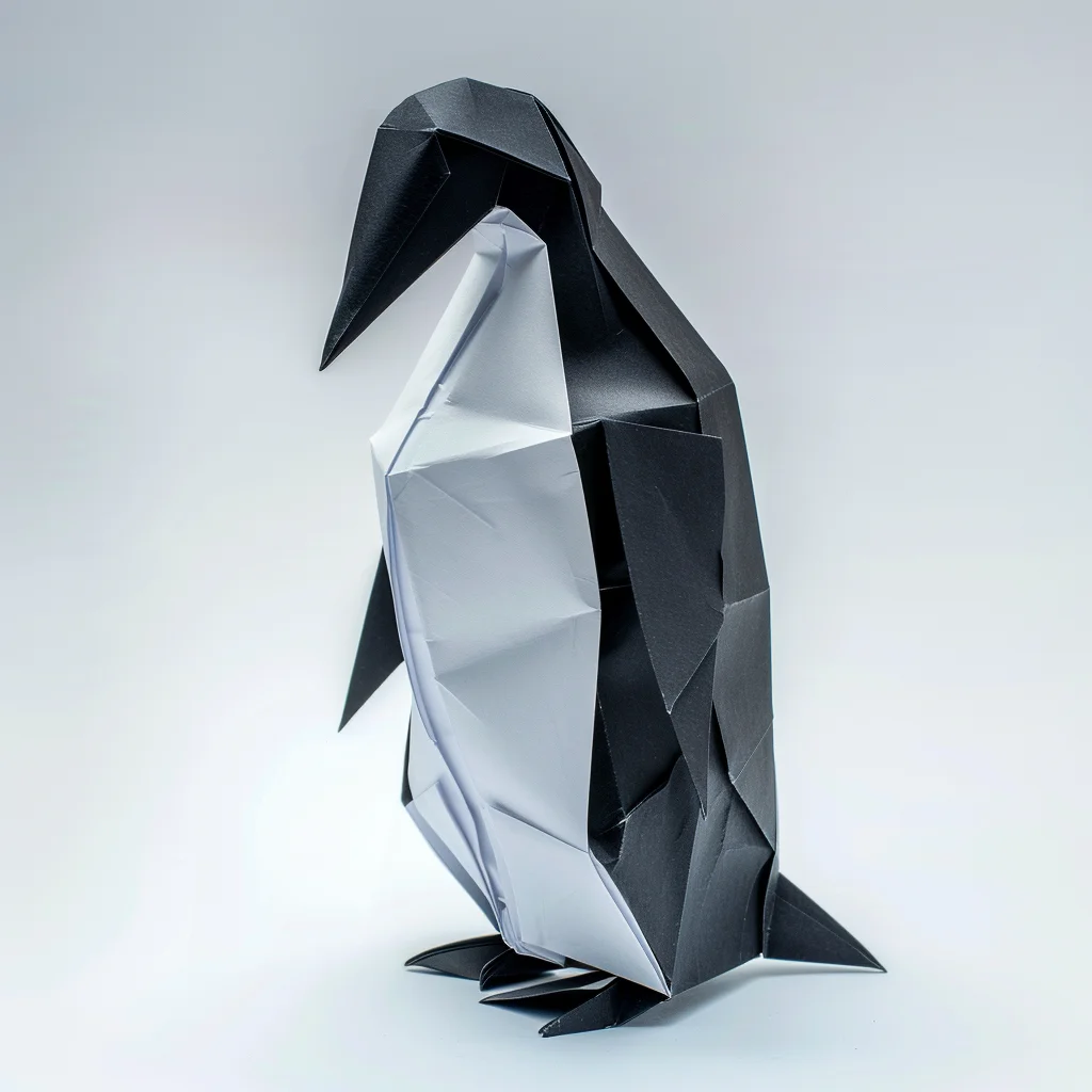 penguin paper folding origami art