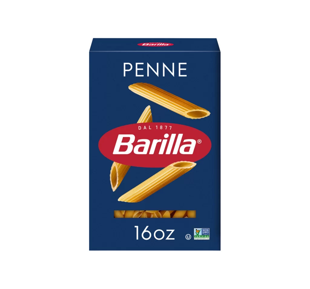 Penne Pasta Blue Red White