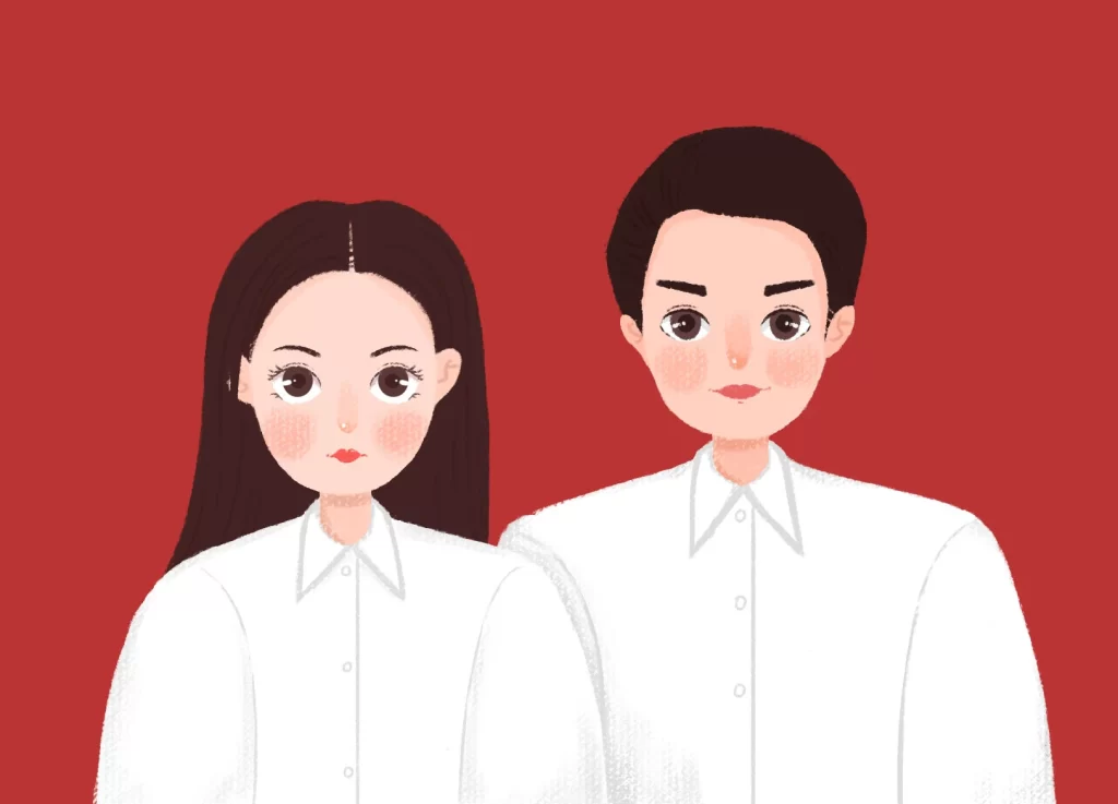 People White Shirts Red