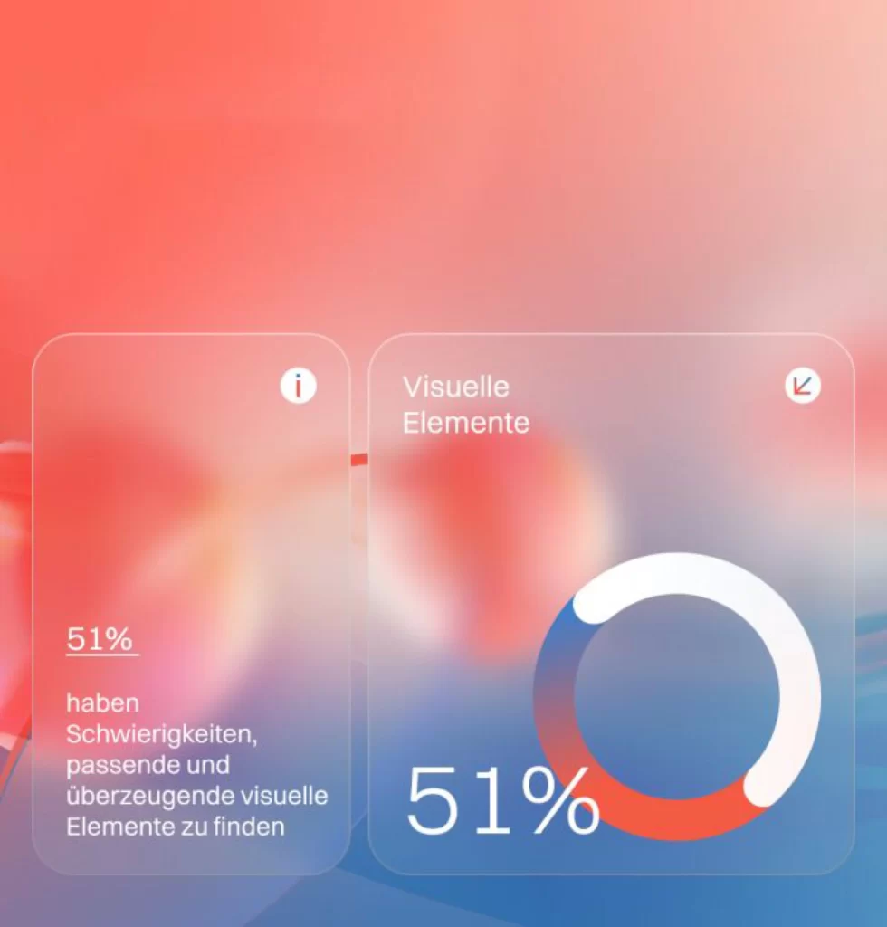 Percentage Visual Elements Graph Red Blue