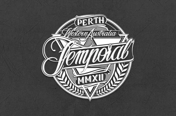 Perth Western Australia Heraldic Black White