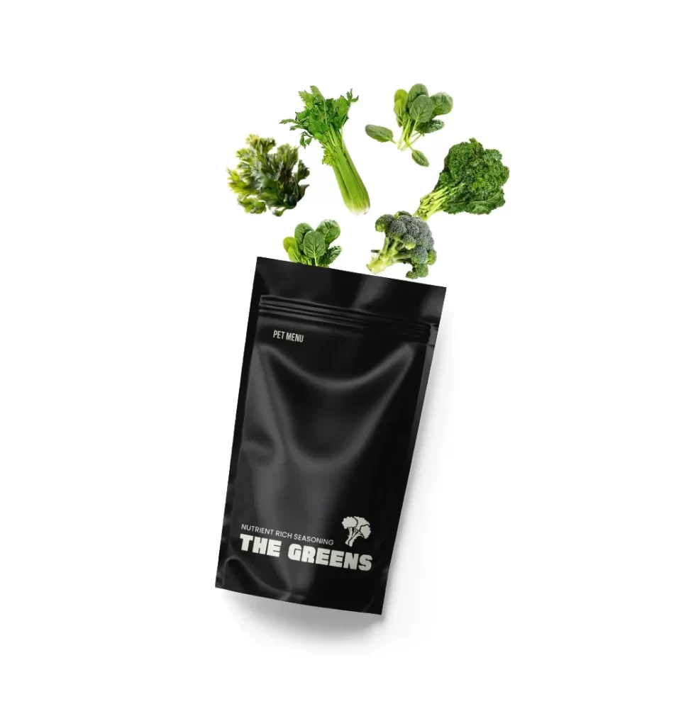 Pet Menu Greens Black White Fresh