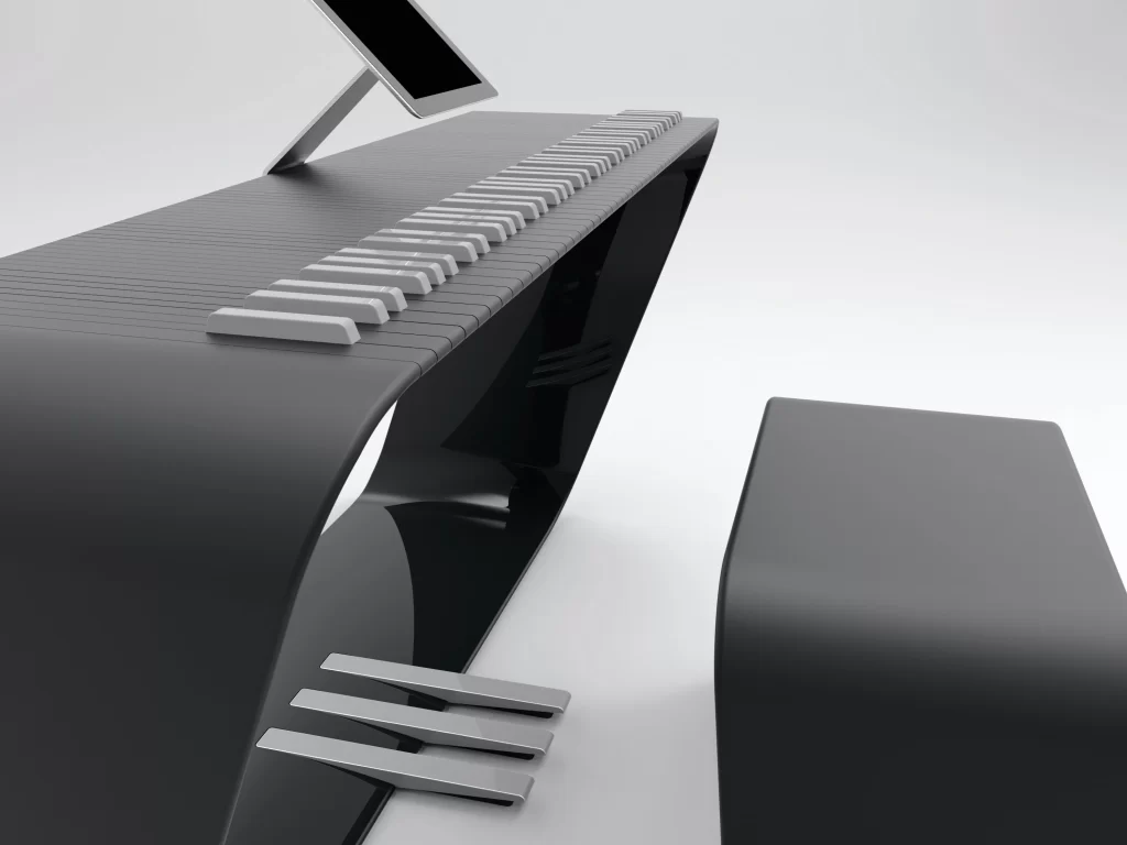 Piano Black And Gray Futuristic Sleek