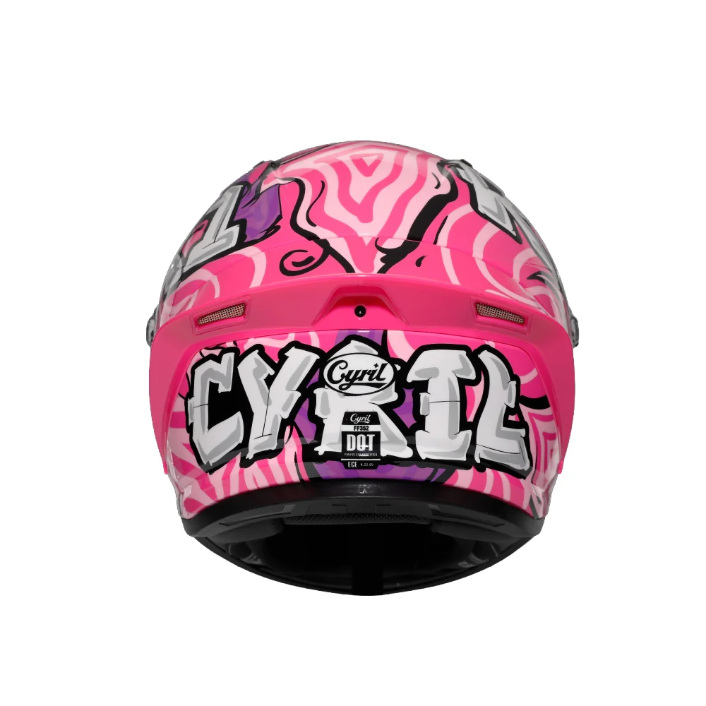 Pink Black White Cyril Helmet Motorcycle
