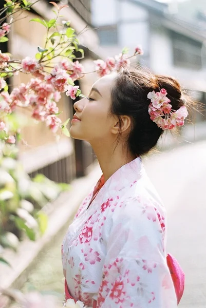 Pink Floral Kimono Cherry Blossom Elegant Ceremonial