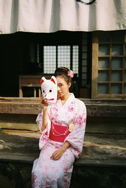Pink Floral Kimono Silk Cherry Blossom Festive