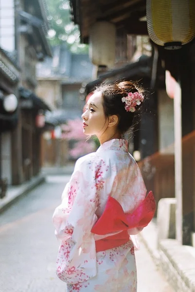 Pink Floral Kimono Silk Cherry Blossom Elegant Ceremonial