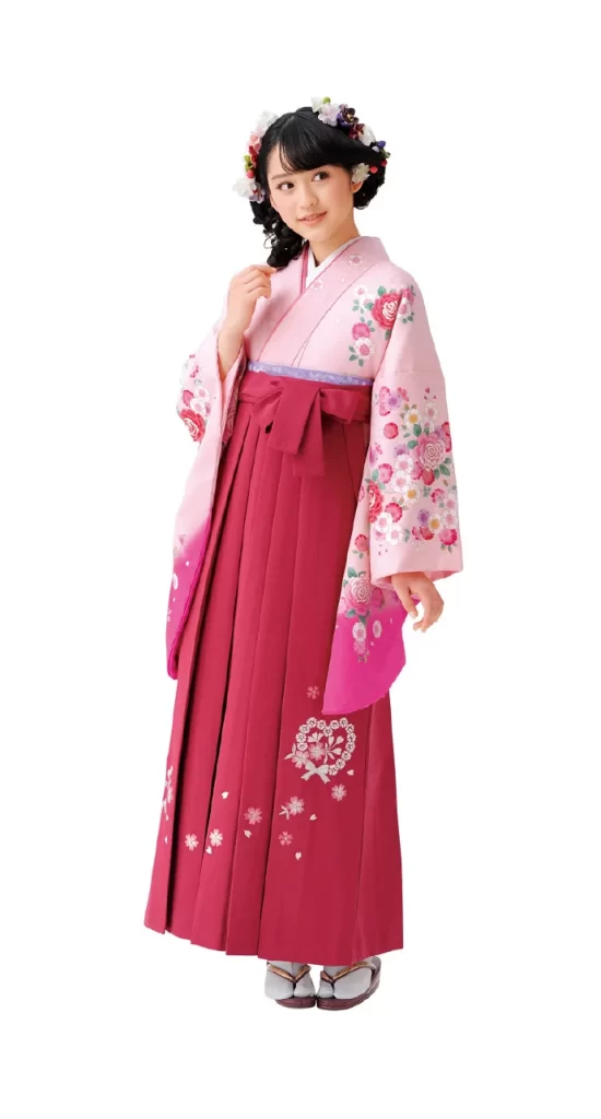 Pink Floral Kimono Silk Cherry Blossom Elegant Ceremonial