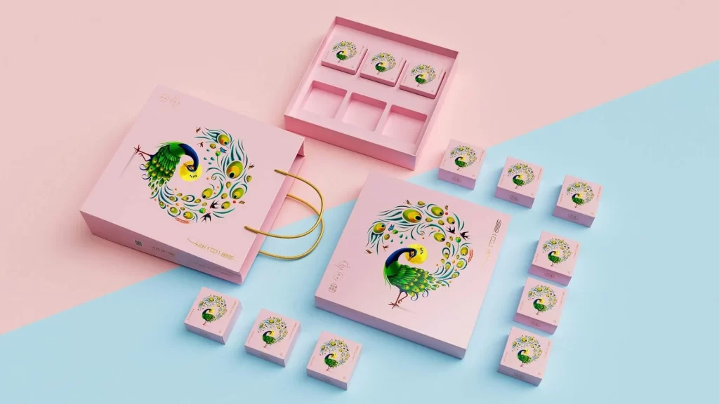 Pink Packaging Peacock Festive Gift