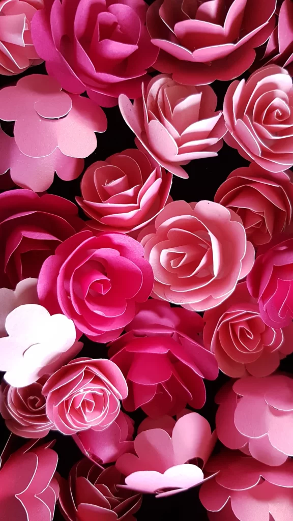 Pink Paper Flower Petals Layered