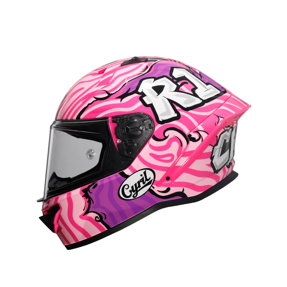 Pink Purple Swirl Cyril Helmet Motorcycle