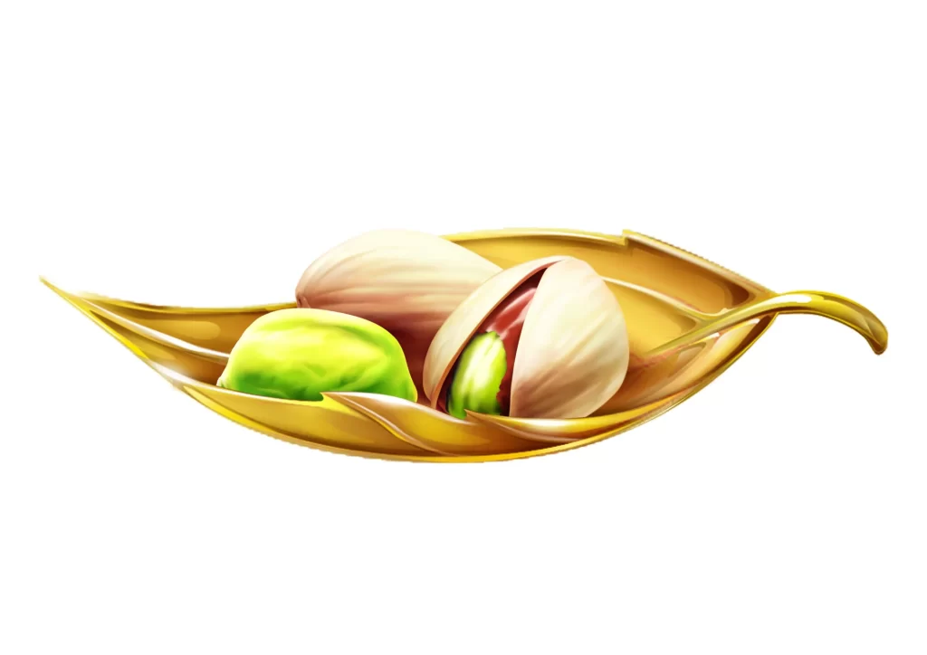 Pistachio Nuts Leaf Golden Green Snack
