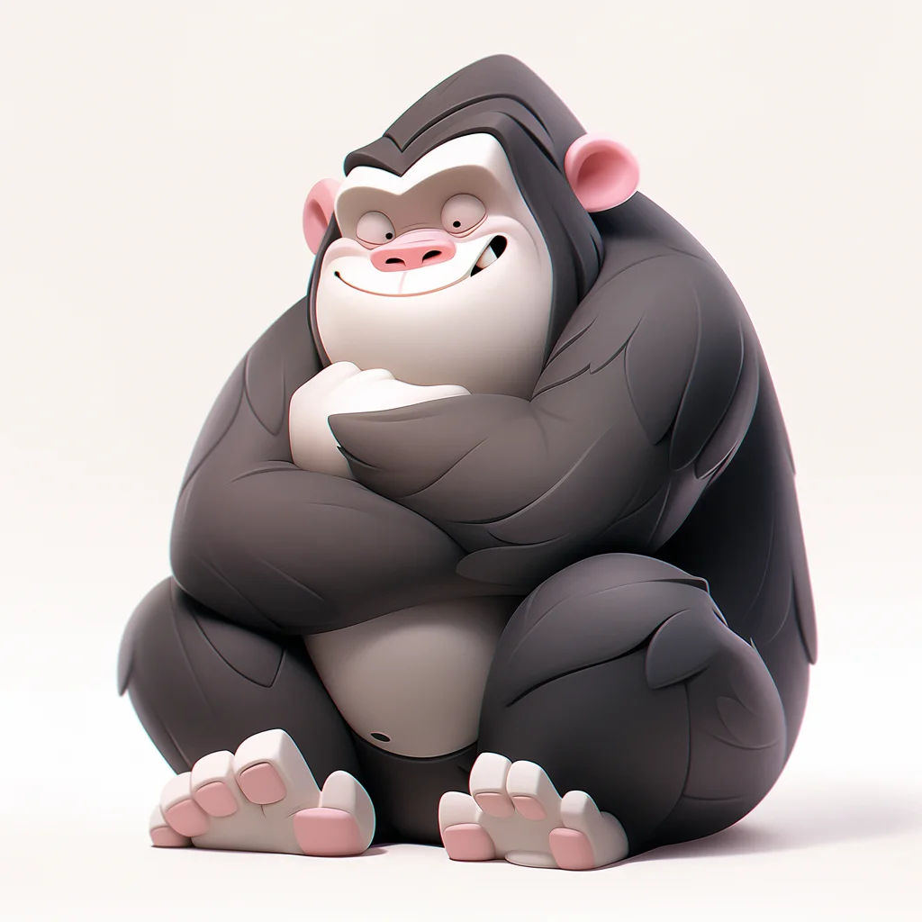 popmart cartoon smile gorilla toy cute C4D blindbox 3D
