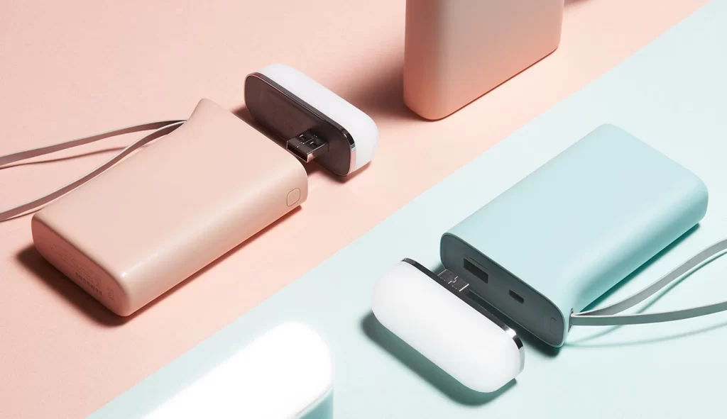 Power Bank Pastel Pink Light Blue