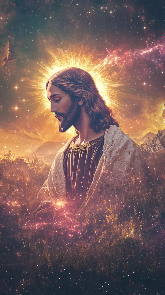 Prayer Celestial Glow Cosmic Sky