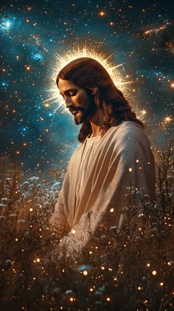 Prayer Celestial Glow Starry Sky
