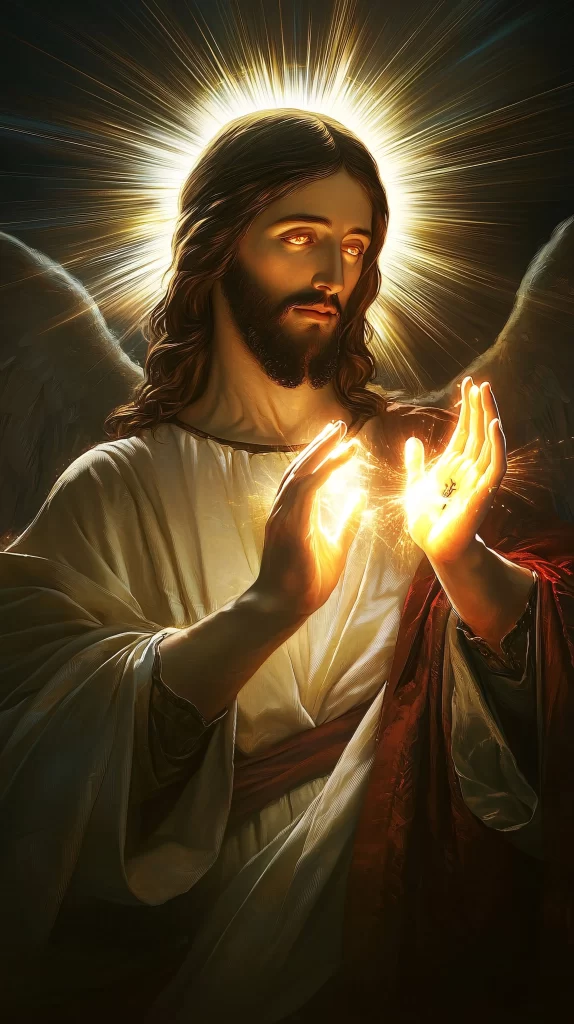 Prayer Golden Light Halo Wings
